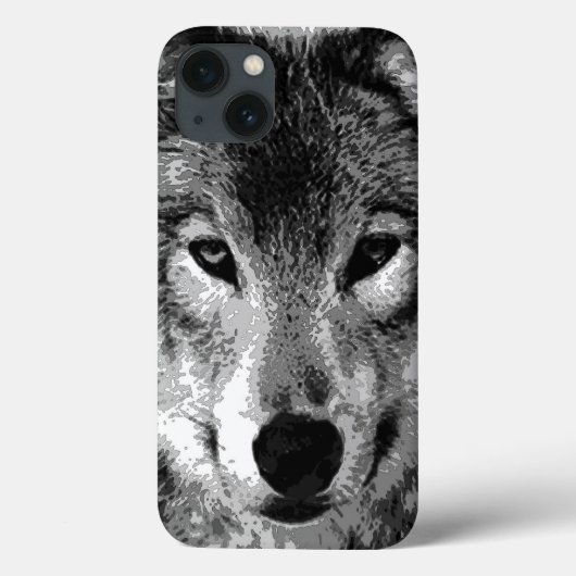 Coques Case-Mate iPhone Oeil de loup noir et blanc (Verso)