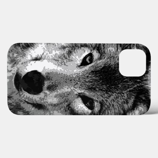 Coques Case-Mate iPhone Oeil de loup noir et blanc (Verso (horizontal))