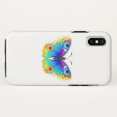 Coques Case-Mate iPhone Oeil de paon arc-en-ciel (Dos (Horizontal))