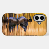 Coques Case-Mate iPhone Oeil d'or sur un lac d'or (Verso (horizontal))