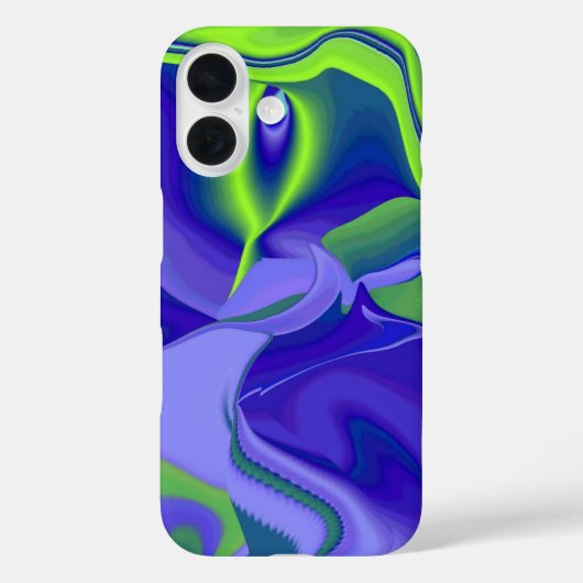 Coques Case-Mate iPhone Oeil mal, 3D Abstrait en vert bleu violet (Verso)