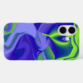 Coques Case-Mate iPhone Oeil mal, 3D Abstrait en vert bleu violet (Verso (horizontal))