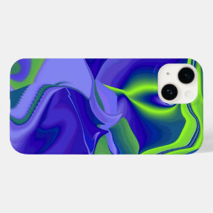 Coque Pour iPhone 14 Oeil mal, 3D Abstrait en vert bleu violet