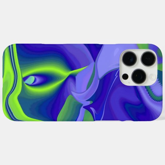 Coques Case-Mate iPhone Oeil mal, 3D Abstrait en vert bleu violet (Verso (horizontal))