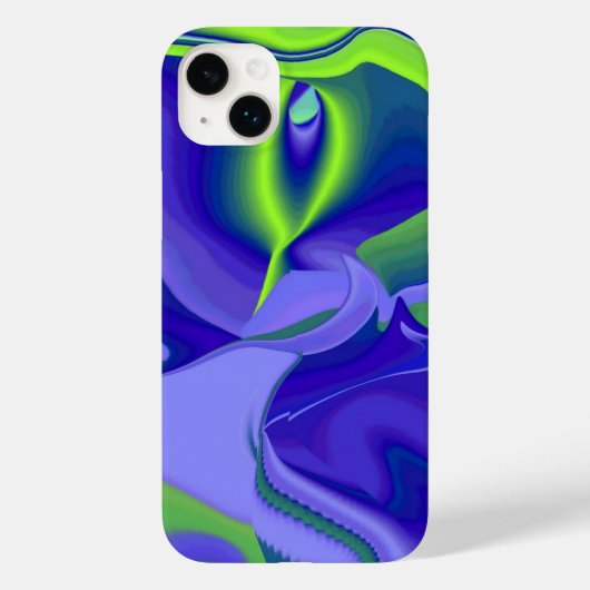 Coques Case-Mate iPhone Oeil mal, 3D Abstrait en vert bleu violet (Verso)