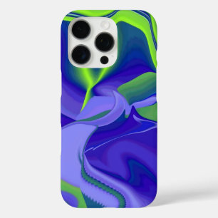 Coques iPhone 16 Pro Oeil mal, 3D Abstrait en vert bleu violet