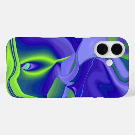 Coques Case-Mate iPhone Oeil mal, 3D Abstrait en vert bleu violet (Verso (horizontal))