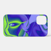 Coques Case-Mate iPhone Oeil mal, 3D Abstrait en vert bleu violet (Verso (horizontal))