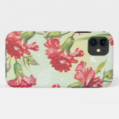 Coques Case-Mate iPhone Oeillets rouges sur le vert avec des papillons (Dos (Horizontal))