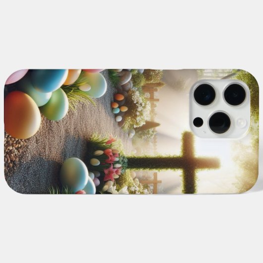 Coques Case-Mate iPhone OEuf de Pâques/Lilly (Verso (horizontal))