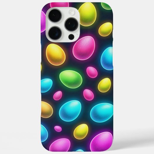 Coques Case-Mate iPhone Oeuf de Pâques/printemps de couleur vive/néon (Verso)