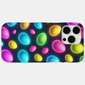Coques Case-Mate iPhone Oeuf de Pâques/printemps de couleur vive/néon (Verso (horizontal))