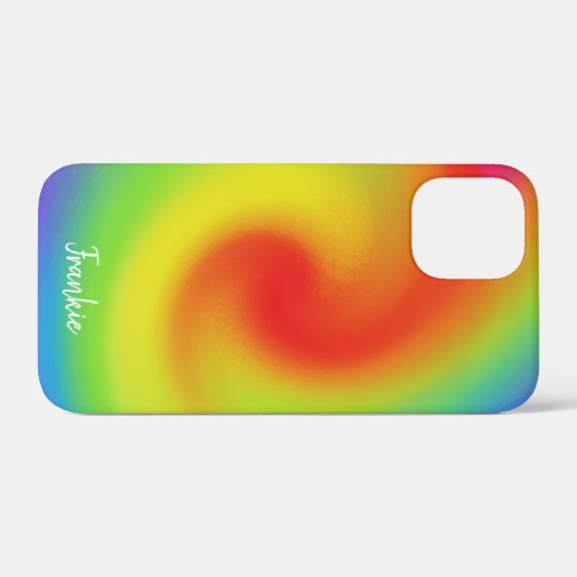 Coques Case-Mate iPhone Oeuvre Abstraite de vague arc-en-ciel personnalisé (Verso (horizontal))