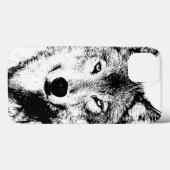Coques Case-Mate iPhone Oeuvre créative design Black & White Wolf (Verso (horizontal))