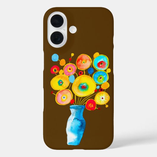 Coques Case-Mate iPhone OEuvre d'aquarelle de fleurs funky (Verso)