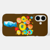 Coques Case-Mate iPhone OEuvre d'aquarelle de fleurs funky (Verso (horizontal))