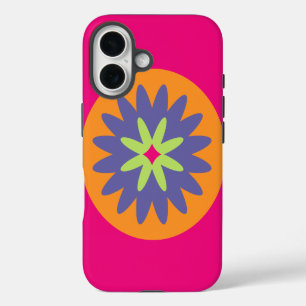 Coques iPhone 16 Œuvre d'art à motif botanique rétro groovy