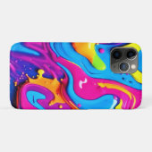 Coques Case-Mate iPhone Œuvre d'art avec éclaboussures de liquide à néon (Dos (Horizontal))