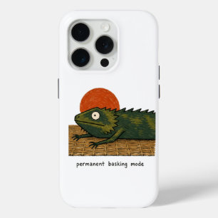 Coque iPhone 15 Pro Œuvre d'art de dragon barbu en mode bain de soleil
