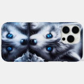 Coques Case-Mate iPhone Œuvre d'art de loup au clair de lune (Verso (horizontal))