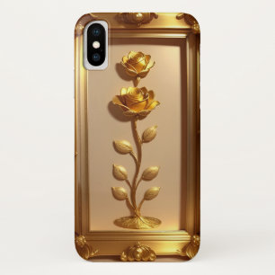 Case-Mate iPhone Case Œuvre d'art décorative Rose encadrée dorée