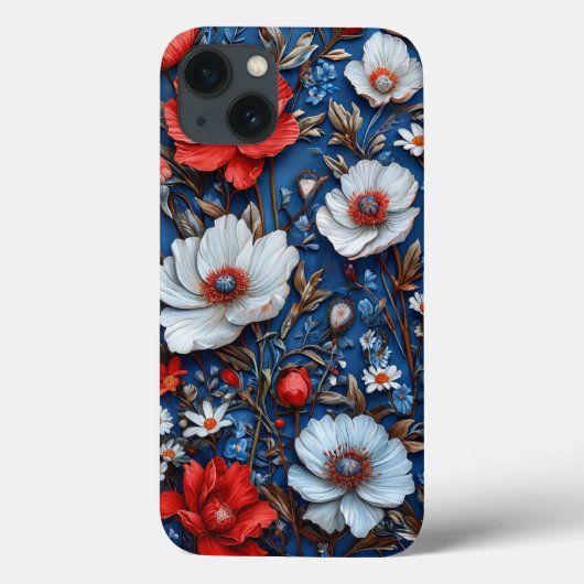 Coques Case-Mate iPhone Œuvre d'art florale vibrante (Verso)
