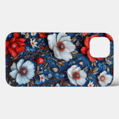Coques Case-Mate iPhone Œuvre d'art florale vibrante (Verso (horizontal))