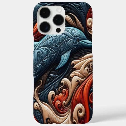 Coques Case-Mate iPhone Œuvre d'art inspirée des dauphins de l'océan (Verso)