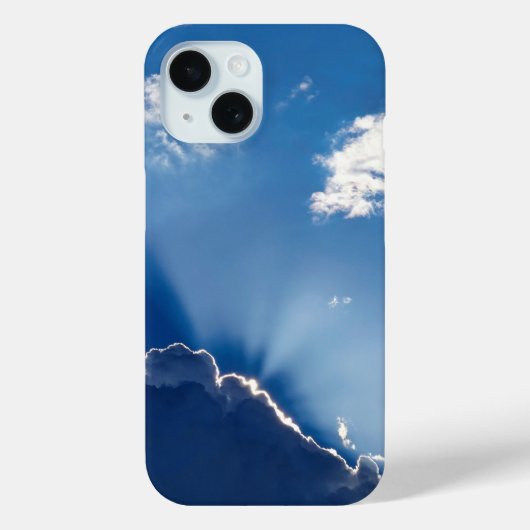 Coques Case-Mate iPhone Œuvre d'art murale rayons de soleil ciel bleu mini (Verso)