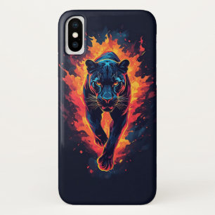 Case-Mate iPhone Case Œuvre d'art panthère agressive en couleurs néon
