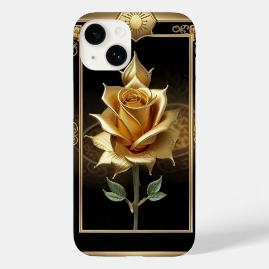 Coques Case-Mate iPhone Œuvre d'art Rose Dorée avec Cadrage Élégant (Verso)