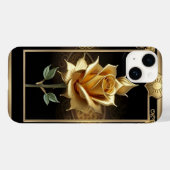 Coques Case-Mate iPhone Œuvre d'art Rose Dorée avec Cadrage Élégant (Verso (horizontal))