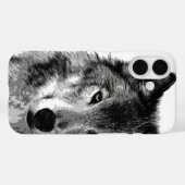 Coques Case-Mate iPhone Oeuvre de Loup noir et blanc (Verso (horizontal))