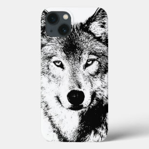 iPhone 13 Coque Oeuvre de loup unique de qualité