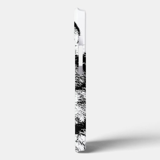 Coques Case-Mate iPhone Oeuvre d'encre blanche noire Wolf (Verso / Gauche)