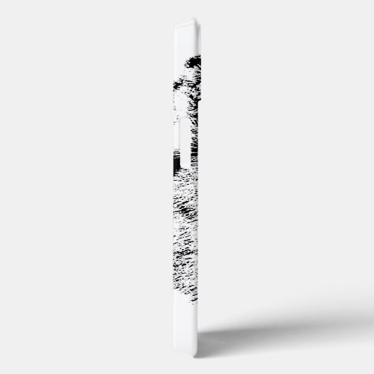 Coques Case-Mate iPhone Oeuvre d'encre blanche noire Wolf (Verso / Droite)