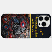 Coques Case-Mate iPhone Oeuvre en cuir complexe représentant un visage cos (Verso (horizontal))