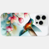 Coques Case-Mate iPhone OEuvre florale/printanière de colibri (Verso (horizontal))