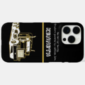 Coques Case-Mate iPhone Oeuvre moderne de semi-camion d'or (Verso (horizontal))