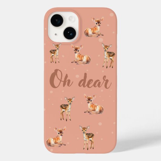 Coques Case-Mate iPhone Oh Dear iPhone Case in Peach and Brown (Verso)