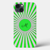 Coques Case-Mate iPhone Oh Joyeux Jour Monogramme Green Sunburst (Verso)