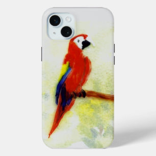 Coque iPhone 15 Mini Oiseau Art coloré Macaw Parrot