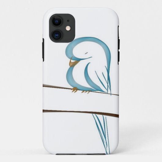 Coques Case-Mate iPhone Oiseau bleu adorable se reposant sur une branche (Dos)