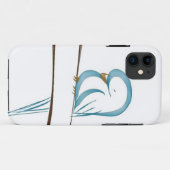 Coques Case-Mate iPhone Oiseau bleu adorable se reposant sur une branche (Dos (Horizontal))