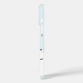 Coques Case-Mate iPhone Oiseau bleu mou dans l'arbre de fleurs Monogramme (Verso / Gauche)