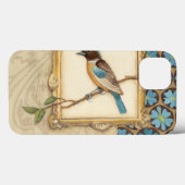 Coques Case-Mate iPhone Oiseau Brown et bleu sur une branche (Verso (horizontal))