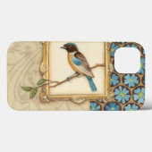 Coques Case-Mate iPhone Oiseau Brown et bleu sur une branche (Verso (horizontal))