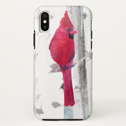 Coques Case-Mate iPhone Oiseau cardinal rouge dans un magnifique Birch Tre (Dos)