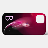 COQUES Case-Mate iPhone OISEAU CLAIR / FUCHSIA ROSE NOIR MONOGRAMME ABSTRA (Verso (horizontal))