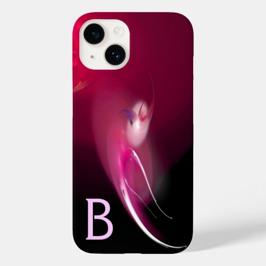 COQUES Case-Mate iPhone OISEAU CLAIR / FUCHSIA ROSE NOIR MONOGRAMME ABSTRA (Verso)